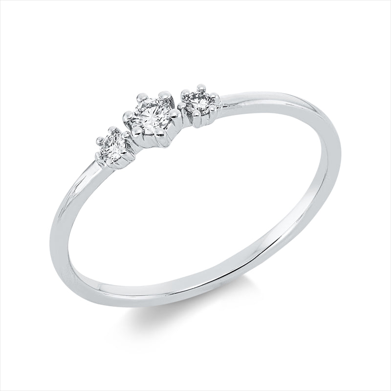 Ring 18 kt WG, 3 Brill. 0,10 ct, TW-si