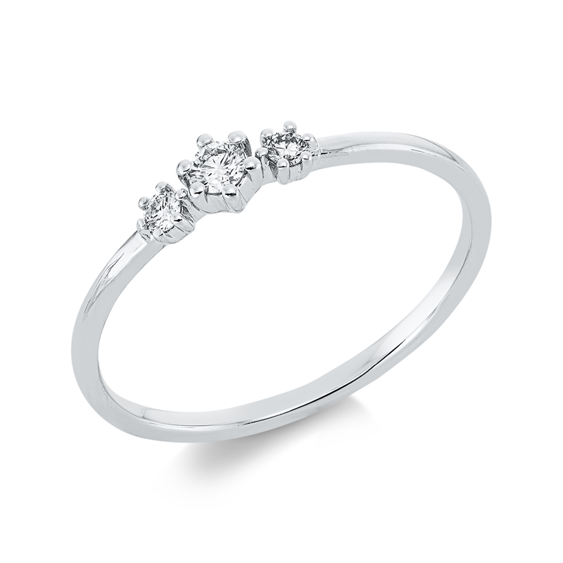 Ring 18 kt WG, 3 Brill. 0,10 ct, TW-si