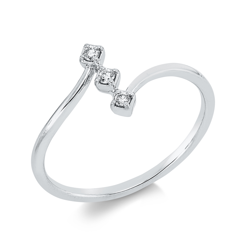 Ring 18 kt WG, 3 Brill. 0,06 ct, TW-si