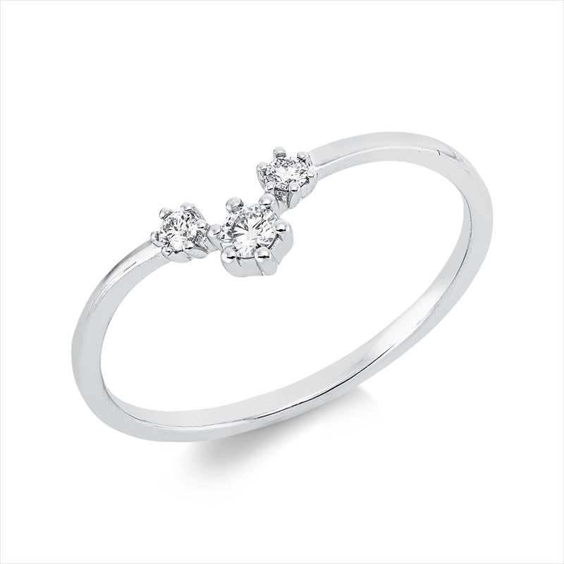 Ring 18 kt WG, 3 Brill. 0,10 ct, TW-si