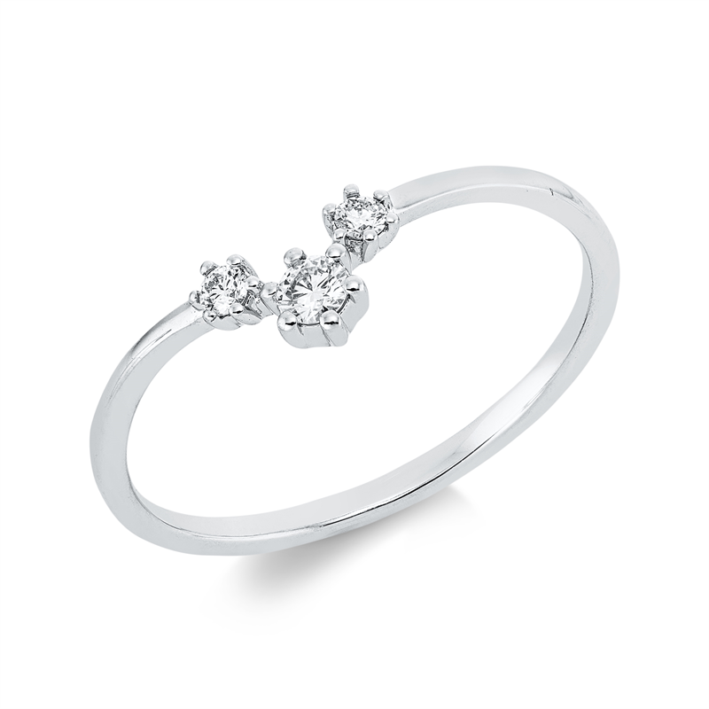 Ring 18 kt WG, 3 Brill. 0,10 ct, TW-si