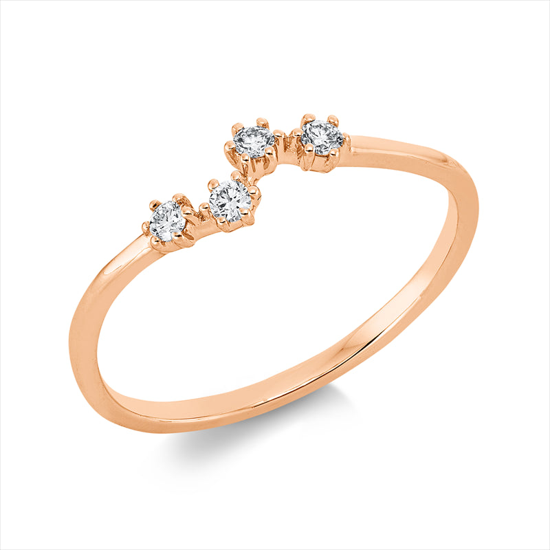Ring 18 kt RG, 4 Brill. 0,09 ct, TW-si