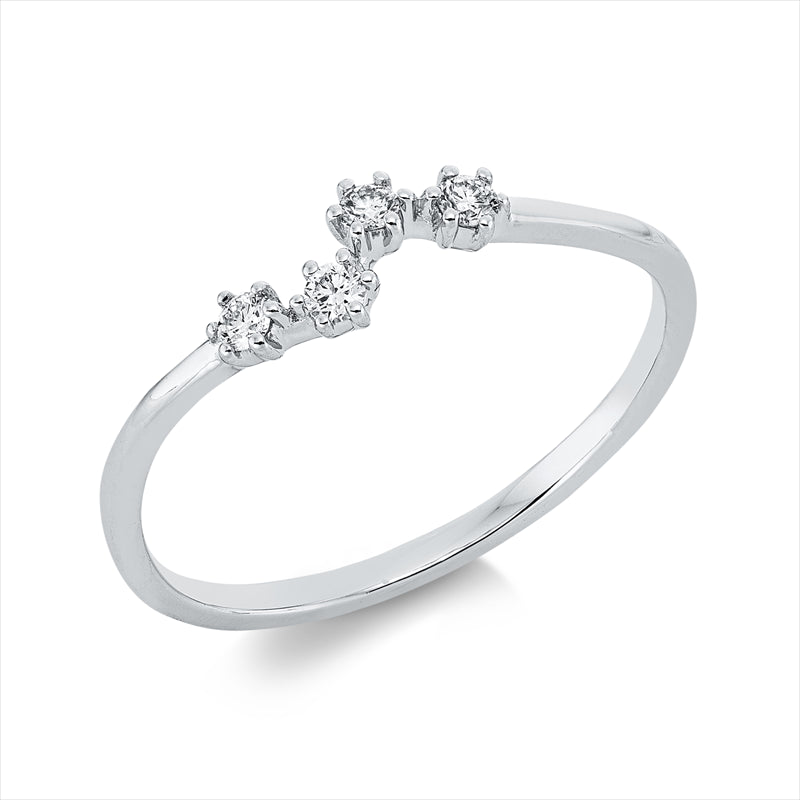 Ring 18 kt WG, 4 Brill. 0,09 ct, TW-si