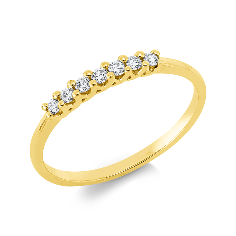 Ring 18 kt GG, 7 Brill. 0,13 ct, TW-si