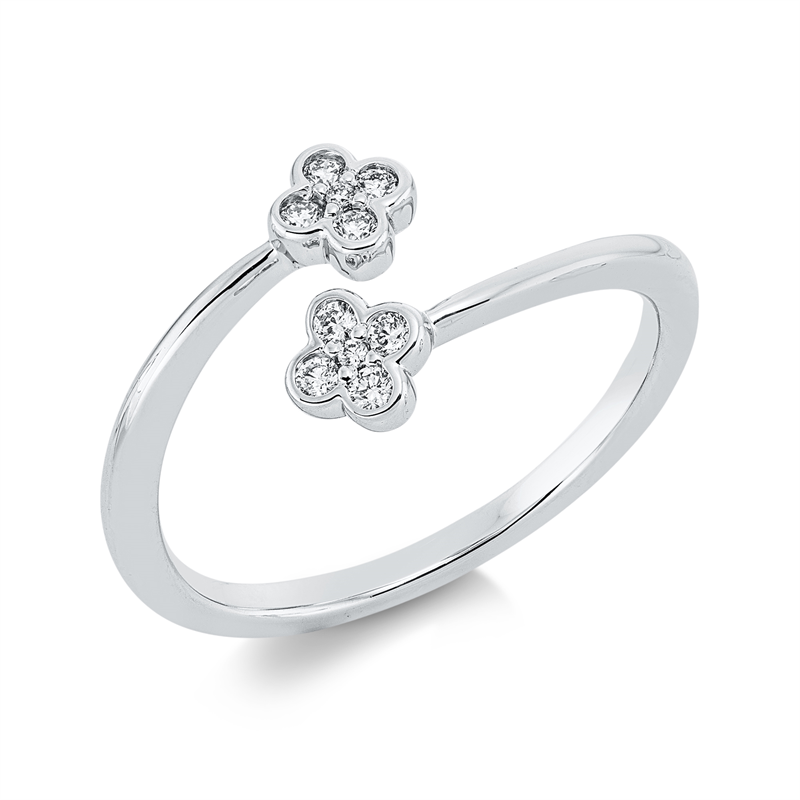 Ring 18 kt WG, 10 Brill. 0,10 ct, TW-si