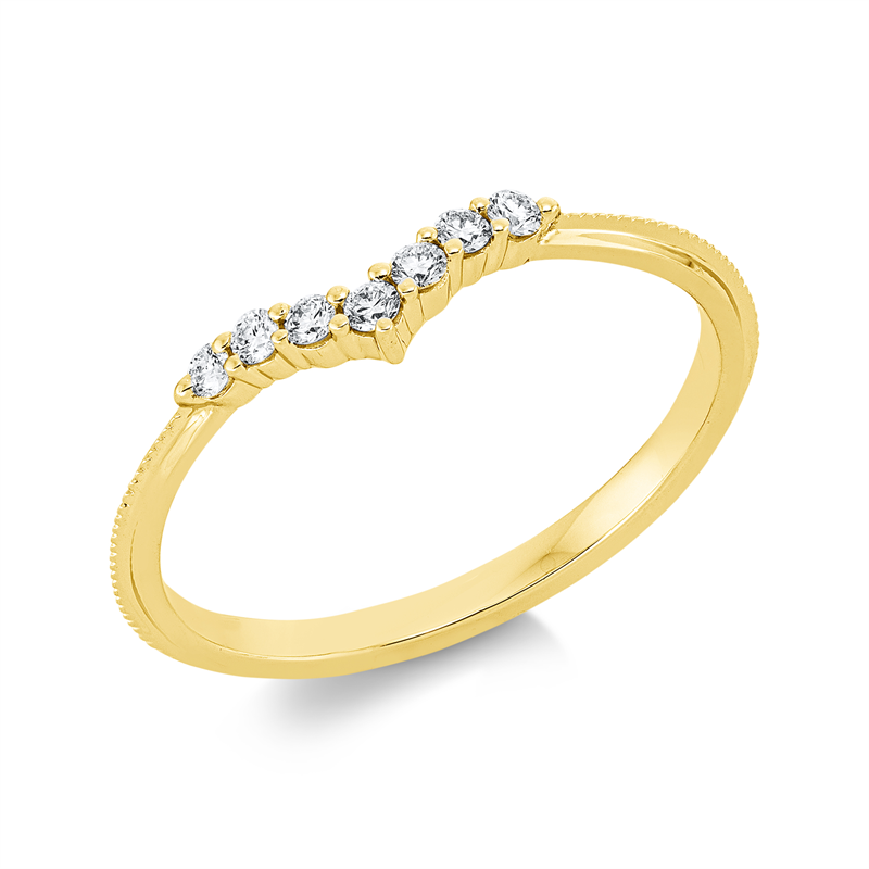 Ring 18 kt GG, 7 Brill. 0,12 ct, TW-si