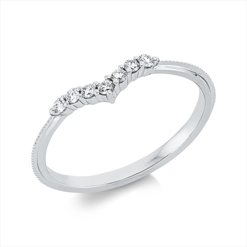 Ring 18 kt WG, 7 Brill. 0,12 ct, TW-si
