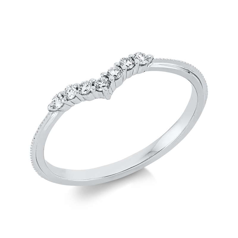 Ring 18 kt WG, 7 Brill. 0,12 ct, TW-si