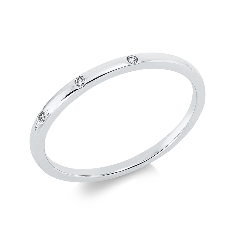Ring 18 kt WG, 3 Brill. 0,02 ct, TW-si