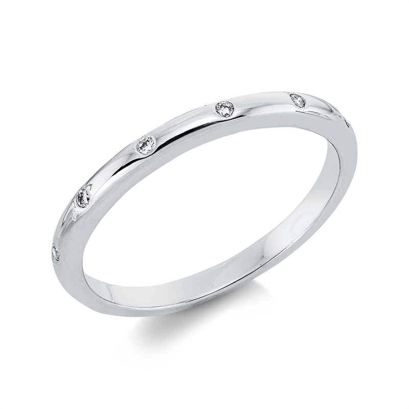 Ring 18 kt WG, 6 Brill. 0,05 ct, TW-si