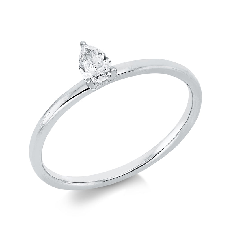 Ring 18 kt WG, 1 Tropfen 0,20 ct, TW-si