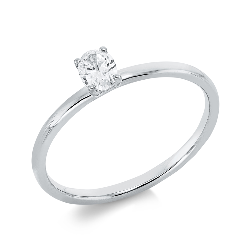 Ring 18 kt WG, 1 Oval 0,25 ct, TW-si