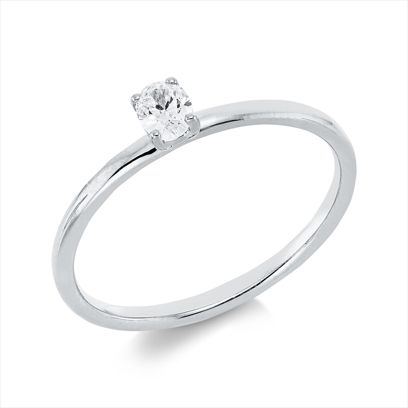 Ring 18 kt WG, 1 Oval 0,20 ct, TW-si