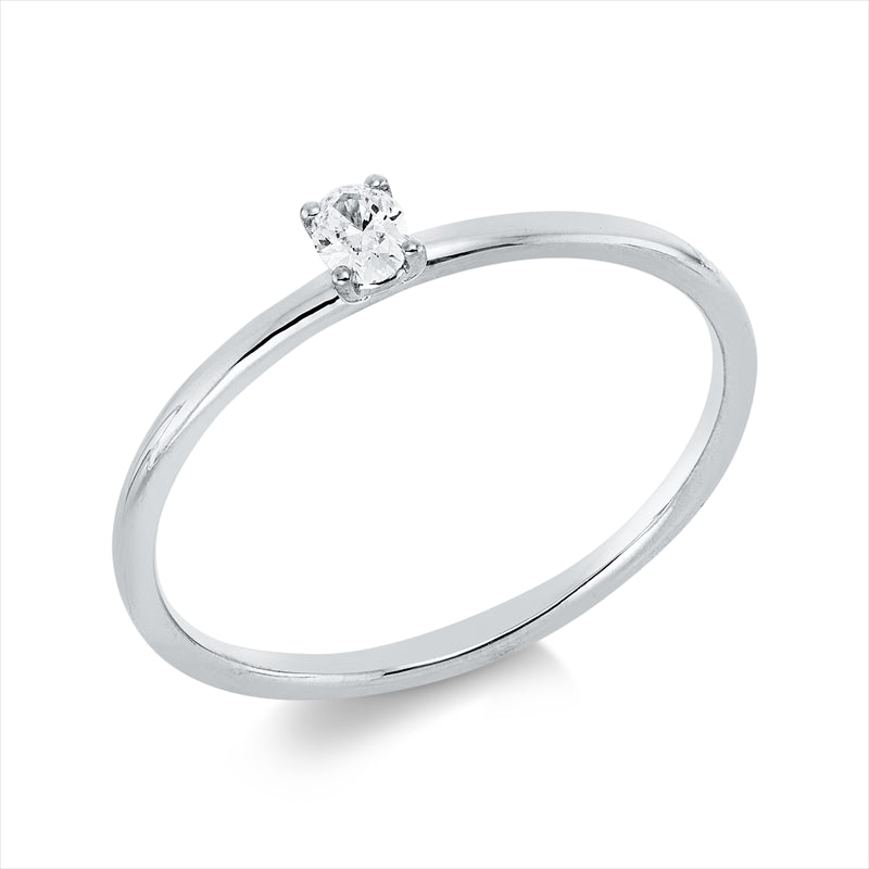 Ring 18 kt WG, 1 Oval 0,09 ct, TW-si