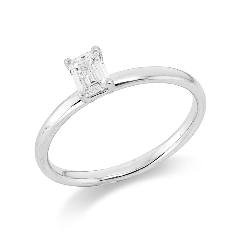 Ring 18 kt WG, GIA6525671178, 1 Sm.schliff 0,40 ct, TW-vsi