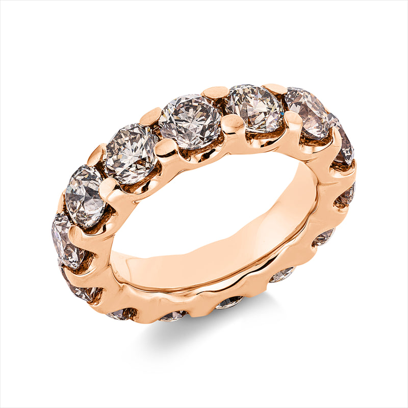 Ring 18 kt RG, Premium Edition, 14 Brill. 7,14 ct, braun-si