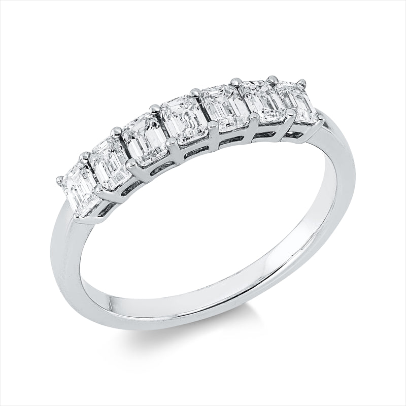 Ring 18 kt WG, 7 Sm.schliff 0,92 ct, TW-si