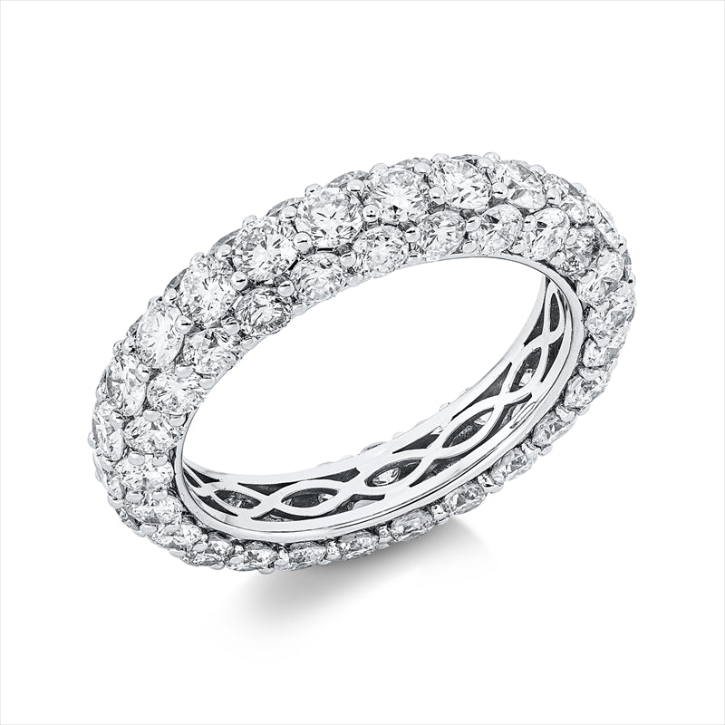 Ring 18 kt WG, 25 Brill. 2,02 ct, TW-si, 50 Brill. 2,88 ct, TW-si