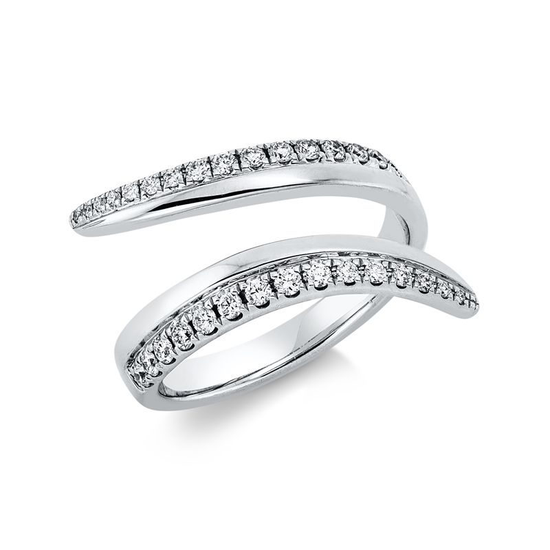 Ring 18 kt WG, 20 Brill. 0,27 ct, TW-si, 11 Brill. 0,06 ct, TW-si