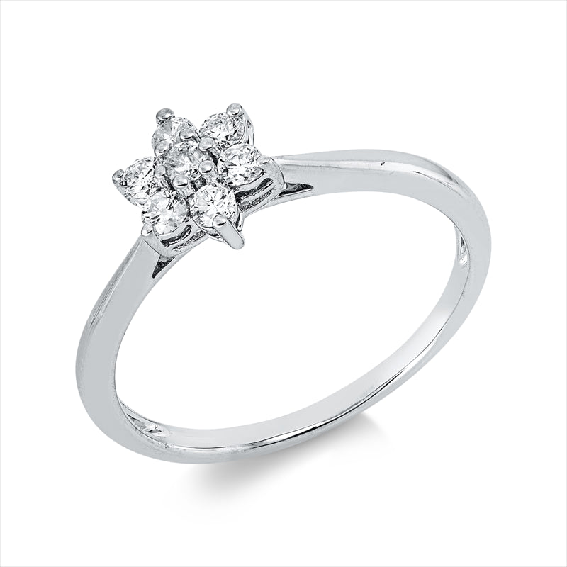 Ring 14 kt WG, 7 Brill. 0,25 ct, TW-pi