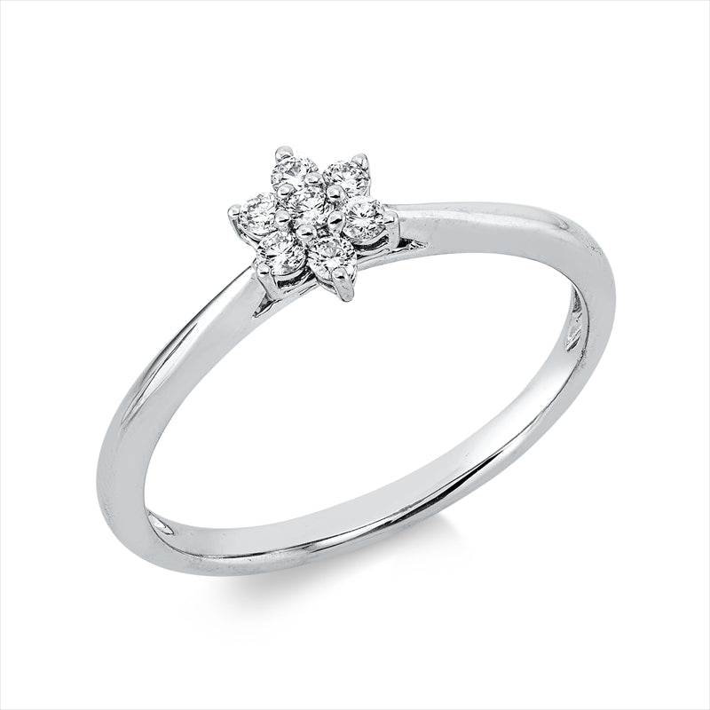 Ring 18 kt WG, 7 Brill. 0,13 ct, TW-si