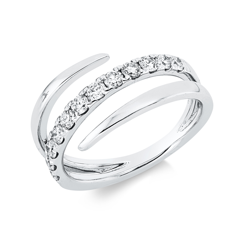 Ring 18 kt WG, 12 Brill. 0,54 ct, TW-si