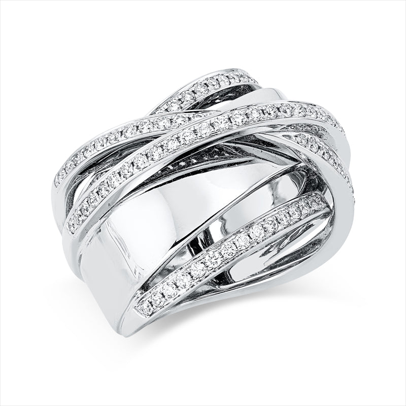 Ring 18 kt WG, 93 Brill. 0,87 ct, TW-vsi