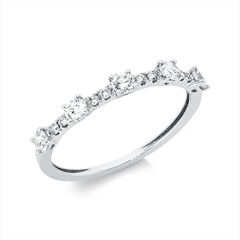 Ring 18 kt WG, 13 Brill. 0,42 ct, TW-si