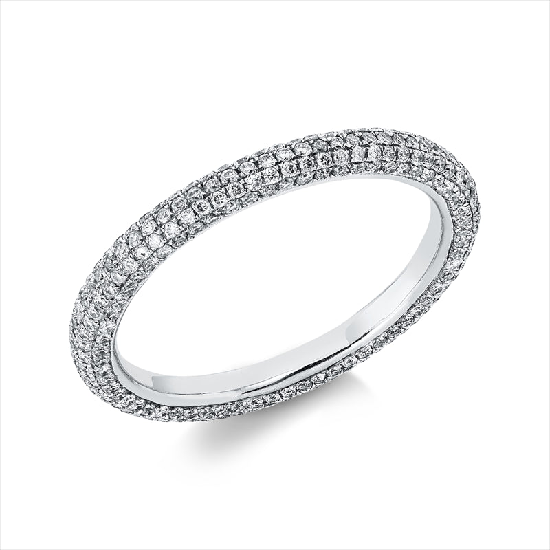 Ring 18 kt WG, 343 Brill. 0,75 ct, TW-si