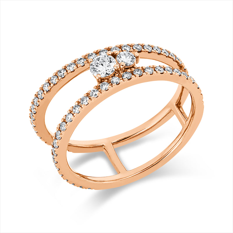 Ring 18 kt RG, 59 Brill. 0,57 ct, F-vsi