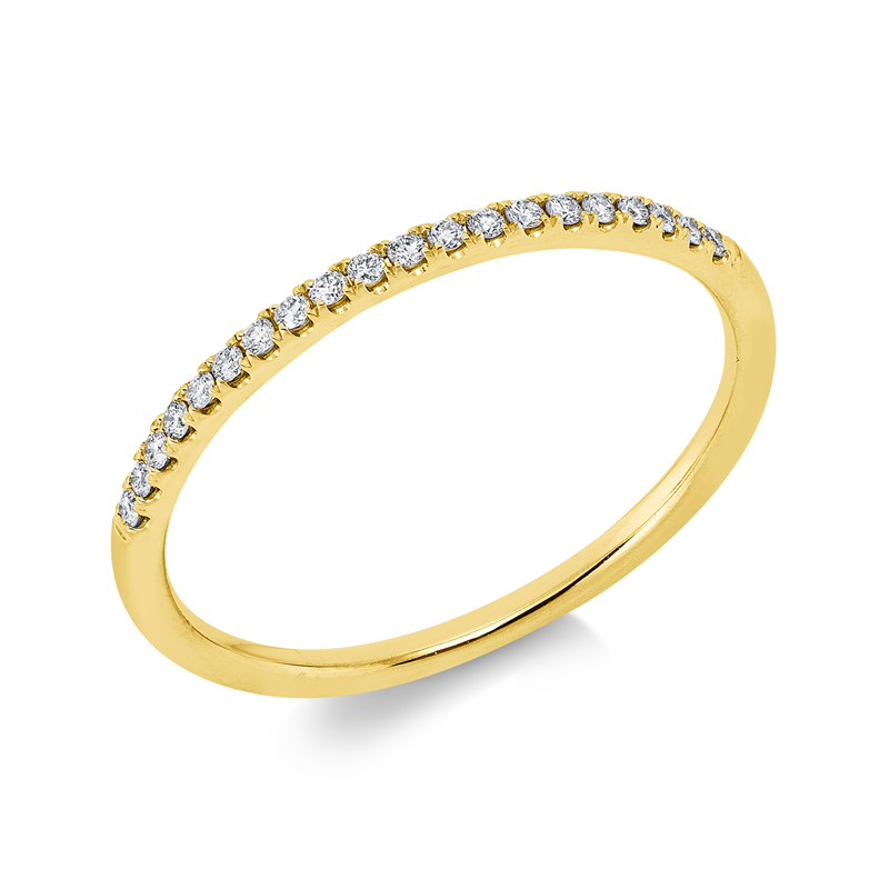 Ring 18 kt GG, 20 Brill. 0,10 ct, TW-si