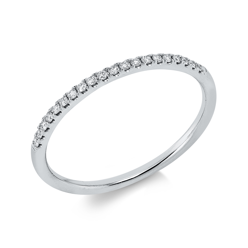 Ring 18 kt WG, 20 Brill. 0,10 ct, TW-si