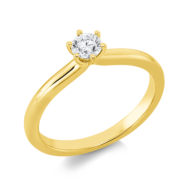 Ring 18 kt GG, GIA3505542000, 1 Brill. 0,24 ct, F-si