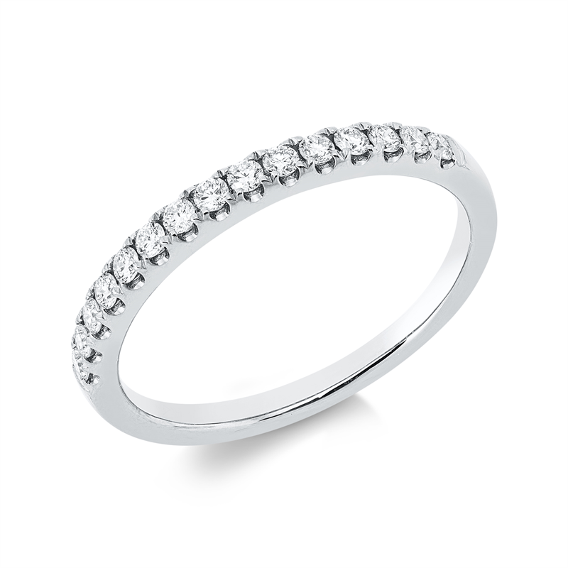 Ring 18 kt WG, 15 Brill. 0,25 ct, TW-si