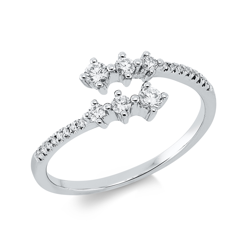 Ring 18 kt WG, 22 Brill. 0,25 ct, W-si