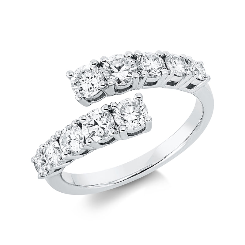 Ring 18 kt WG, 10 Brill. 1,35 ct, W-si