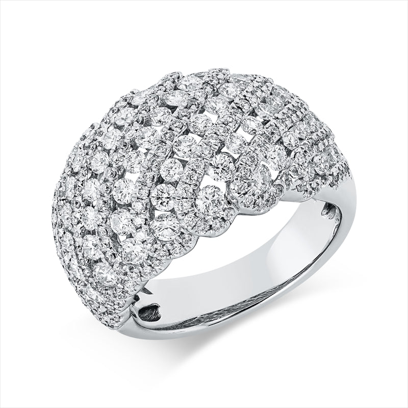 Ring 18 kt WG, 11 Brill. 0,48 ct, TW-si, 236 Brill. 1,91 ct, TW-si