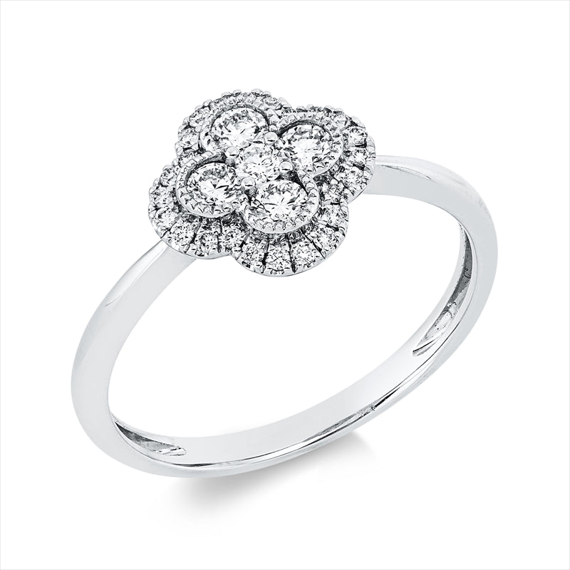 Ring 18 kt WG, 29 Brill. 0,34 ct, TW-si