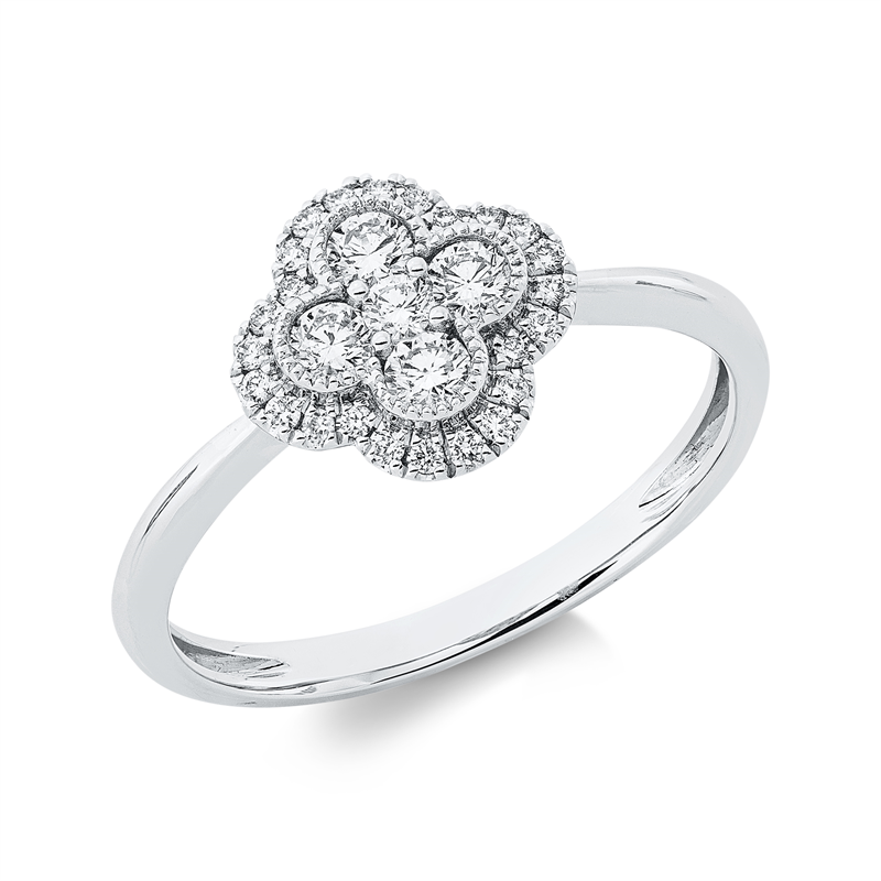 Ring 18 kt WG, 29 Brill. 0,34 ct, TW-si