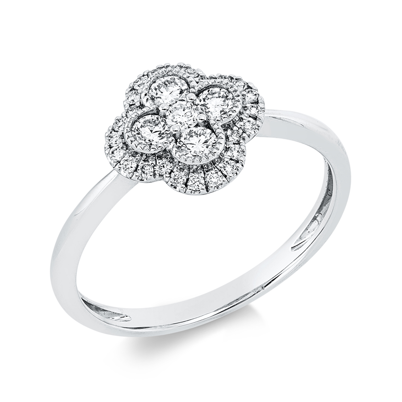 Ring 18 kt WG, 29 Brill. 0,34 ct, TW-si