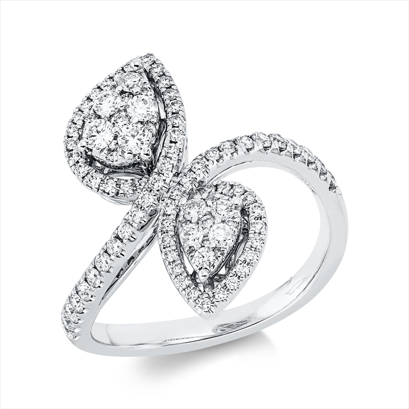 Ring 18 kt WG, 90 Brill. 0,62 ct, TW-si