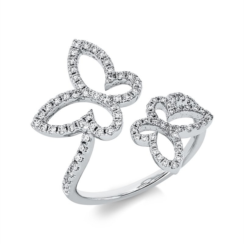 Ring 18 kt WG, 87 Brill. 0,36 ct, TW-si