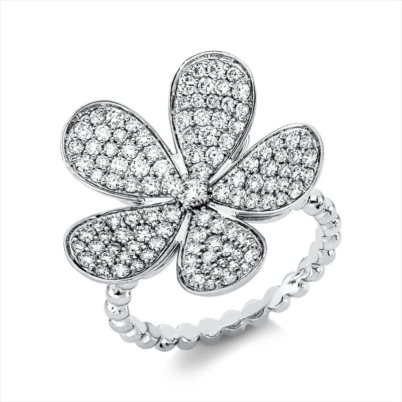 Ring 18 kt WG, 111 Brill. 1,24 ct, TW-si