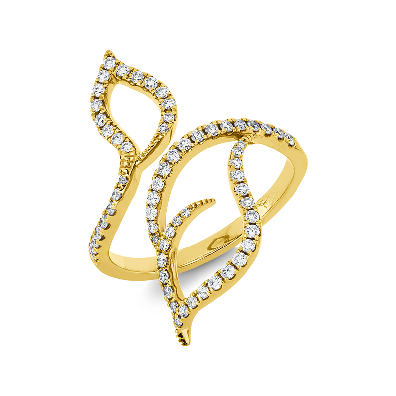 Ring 18 kt GG, 63 Brill. 0,40 ct, TW-si