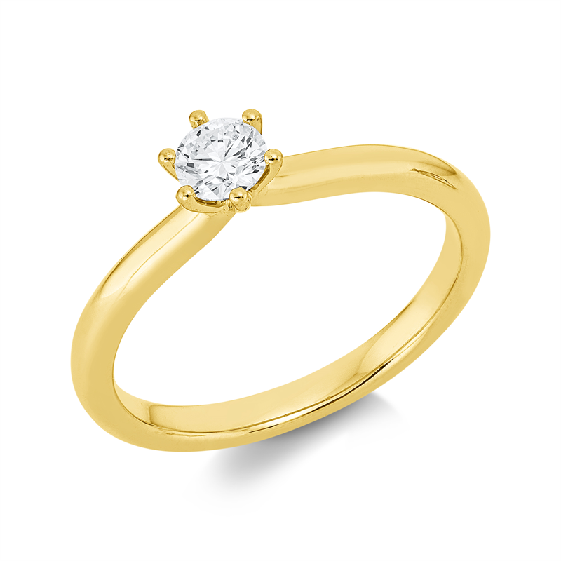 Ring 18 kt GG, GIA2537029172, 1 Brill. 0,30 ct, F-si