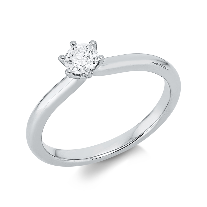 Ring 14 kt WG, GIA7551011584, 1 Brill. 0,30 ct, F-si