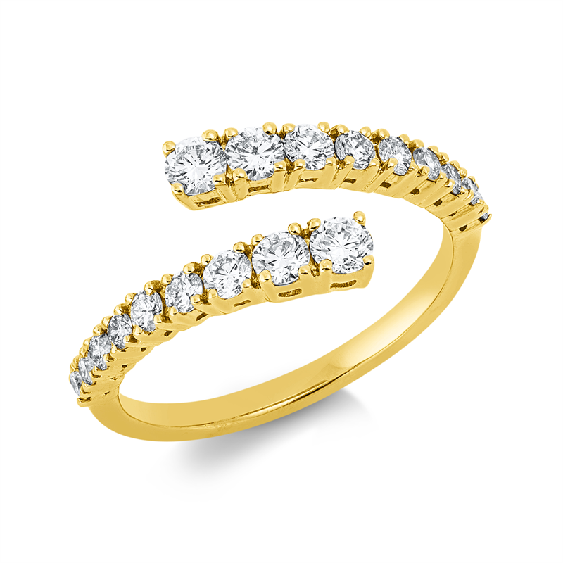 Ring 18 kt GG, 18 Brill. 0,65 ct, TW-si
