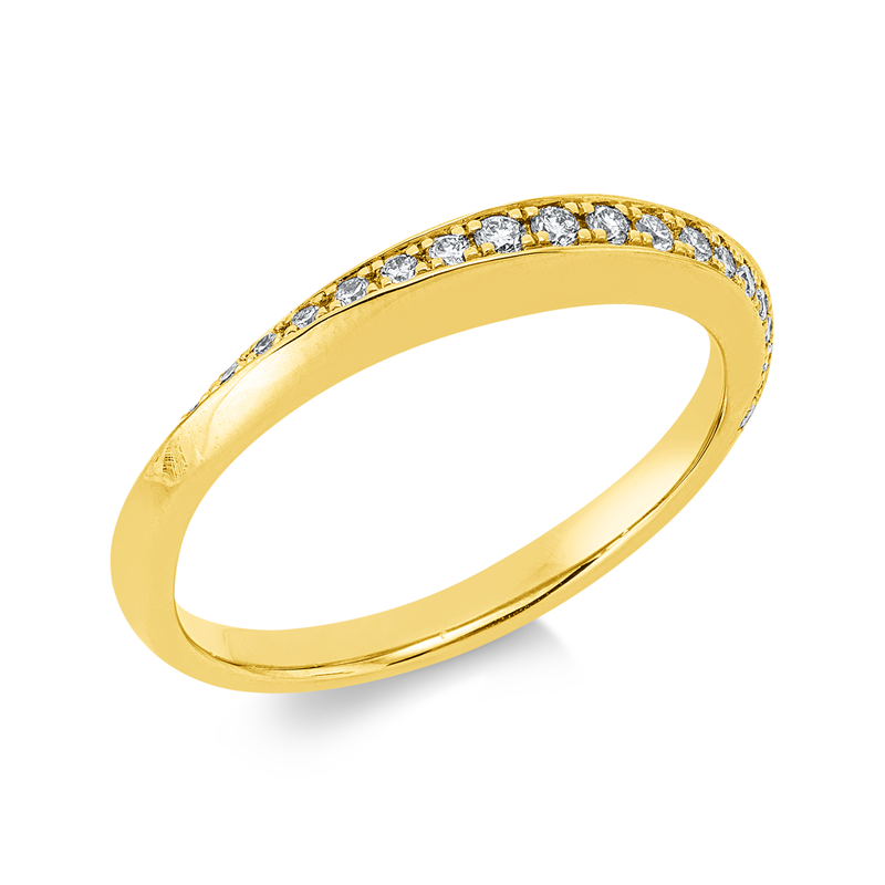 Ring 14 kt GG, 19 Brill. 0,18 ct, W-si/pi