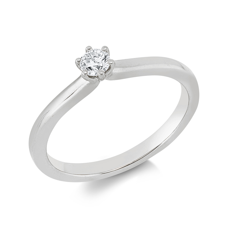 Ring 14 kt WG, 1 Brill. 0,15 ct, TW-si