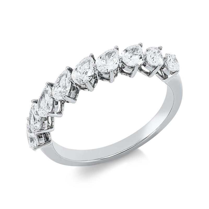 Ring 18 kt WG, 9 Tropfen 1,26 ct, F-vsi